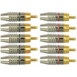 CESS RCA Plug Solder Gold Audio Video Connectors (10 Pack)