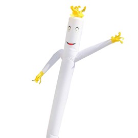 White Dancing Fly Guy | 12' Foot Tall x 12" Inch Diameter | Fun Wacky Waving Inflatable Arm Flailing Tube Man | for Advertising, Promotion, and Entertainment (Requires Blower - NOT Included)