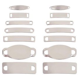 SUNNYCLUE 42Pcs 7 Styles Blank Stamping Tag Stainless Steel Engraving Blanks Bulk Metal 2 Holes Connector Charm Rectangle Links Engraved Tags for Jewellery Making Bracelet Necklace Charms DIY Findings