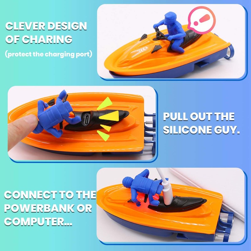 LAFALA Remote Control Boat for Kids with Inflatable Bumper Rechargeable