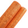 MEEDEE Orange Deco Mesh 10 Inch Deluxe Wide Foil Fall