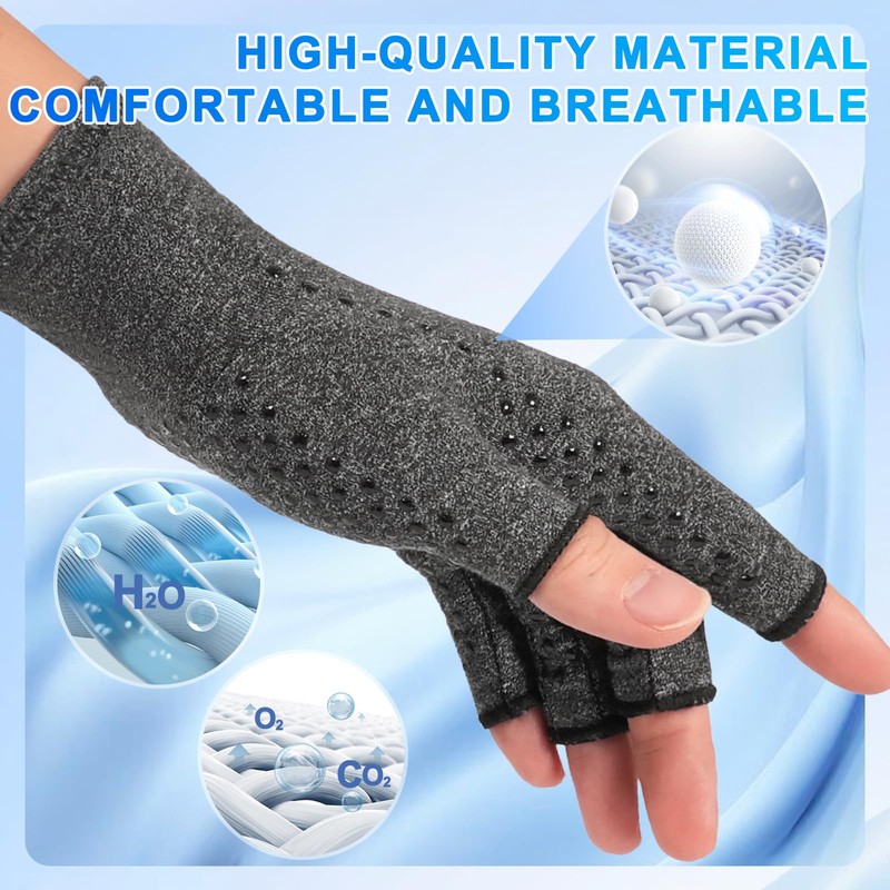 DRNAIETY 2 Pairs Arthritis Compression Gloves- for Hand Arthritis, Carpal