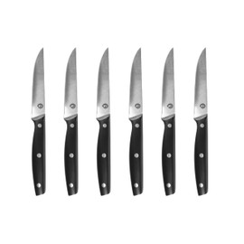 MasterChef Steak Knives Set of 6, High Carbon Stainless Steel Blades & Triple Riveted Handles, Perfect Gift