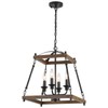 9MMML 4-Light 𝐋𝐚𝐧𝐭𝐞𝐫𝐧 𝐂𝐡𝐚𝐧𝐝𝐞𝐥𝐢𝐞𝐫, Industrial Black Geometric Pendant Light Fixture