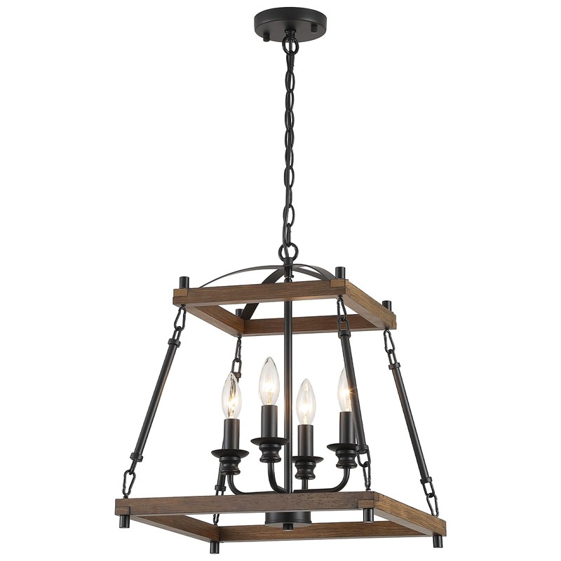 9MMML 4-Light 𝐋𝐚𝐧𝐭𝐞𝐫𝐧 𝐂𝐡𝐚𝐧𝐝𝐞𝐥𝐢𝐞𝐫, Industrial Black Geometric Pendant Light Fixture