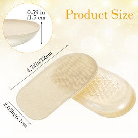 COMNICO Heel Lift, 1 Pair Soft Shoe Lift Gel Height Increasing Insoles Heel Lift Inserts Comfort Shoe Inserts Height Boosters 0.6 Inch Heel Lifts for Women Men Uneven Legs Relieve Heel Pain (Beige)