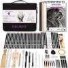 HIFORNY 70 Pcs Drawing Set Sketching Kit- Sketch Pencils Art