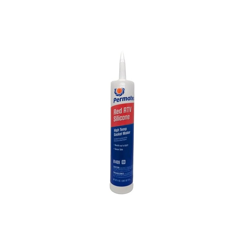 Permatex 81409 High-Temp Red RTV Silicone Gasket, 11 oz.