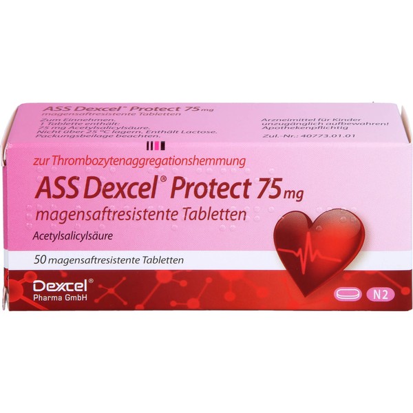 ASS Dexcel Protect 75 mg magensaftresistente Tabletten, 50 St. Tabletten