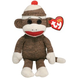 Ty Beanie Socks the Sock Monkey Brown 23cm