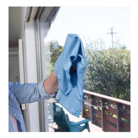 Pro-Clean Basics A73040 Microfiber Glass Cleaning Cloth, Terry Pile, 270 GSM, Lint Free, Blue, 16" x 16", Pack of 12