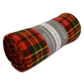Contemporary Design Fleece Throw Travel Car Blanket 120x150cm (Check Red Tartan)