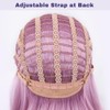 BATISI Purple Pink Bob Wigs for Women 12 Inch Short