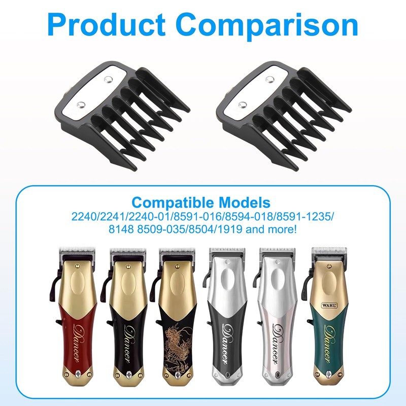 0.5 Clipper Guards Compatible with Clippers,Metal Clip Cutting Guides 1/16"