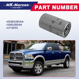 6.7 Cummins Oil Filter Compatible with 1989-2024 Dodge Ram 2500 3500 4000 4500 5500 D250 D350 W250 W350 5.9 6.7 Cummins Diesel Engine Oil Filter Replaces# 5083285AA LF16035