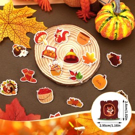 UPINS Fall Pins,60 Pcs Autumn Brooch Pins Acrylic Fall Leaves Squirrel Mushroom Hedgehog and Pumpkin Pins for Clothing Bags Hats Backpack and Gift Decorations