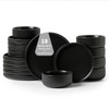 FOBENTA Modern Plates and Bowls Set for 6,18 Piece Black
