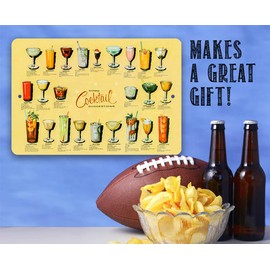 Cocktail Suggestions - Home Bar Sign for Home and Kitchen Decor, Cocktail Guide Accessories, Signature Drinks Sign and Cocktail Bar Essentials and Gift, 8x12 Indoor/Outdoor Durable Metal Sign
