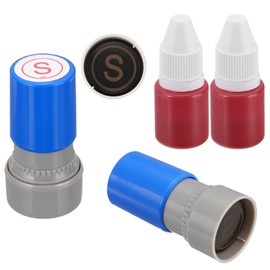 PATIKIL Letter Stamps Self Inking, 2Pcs Alphabet S Character Teacher Ink Initial Stamp with Refill Ink for Class Notebook Scrapbooking DIY Craft, Blue