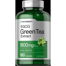 Horbäach EGCG Green Tea Extract Pills | 1800mg 180 Capsules | Max Potency | by Horbaach