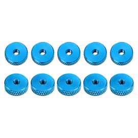 sourcing map M3x4mm(DxH) Knurled Nuts - 10Pack - Good for Furniture Equipment - Thumb Screw Fasteners - Blue