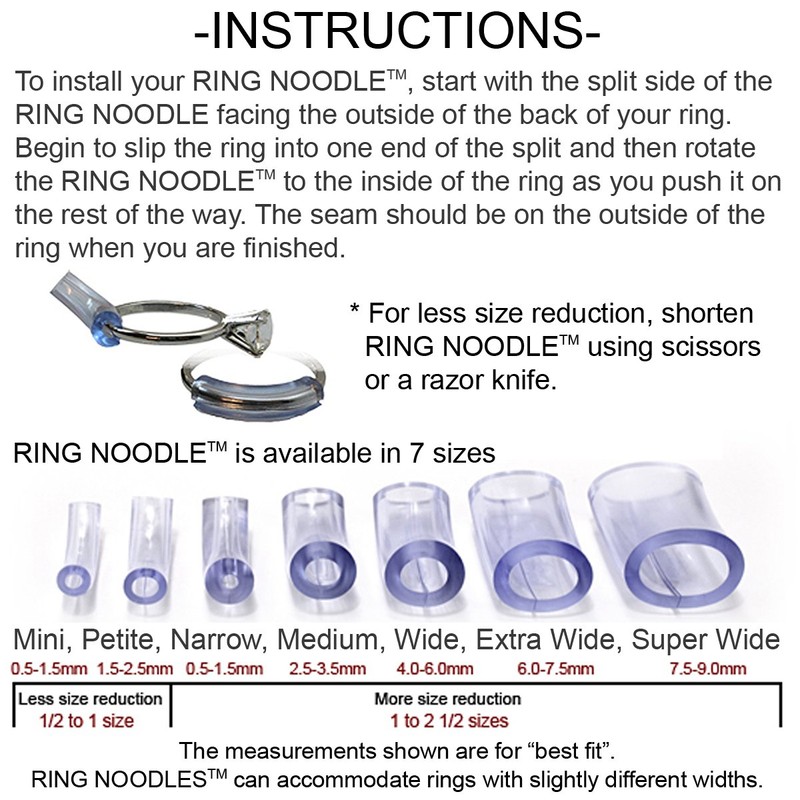 RING NOODLE 12 Pack (Mini) - Ring Size Reducer, Ring
