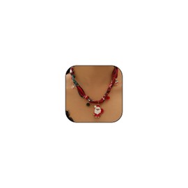 TACBSP Scarf Necklace with Charm for Women Dainty Christmas Tree Santa Claus Choker Necklace Silk Scarf Necklaces Christmas Jewelry Gifts (Santa Claus)