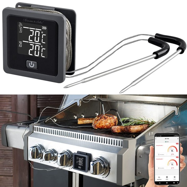 Rosenstein & Söhne Ofenthermometer: Smartes Grill- & Bratenthermometer, 0-300 °C,