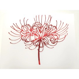 Japanese Spider Lily Anime Flower Holographic Red Sticker Vinyl Decal Waterproof