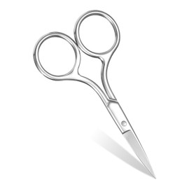 Facial Hair Small Grooming Scissors Small Nose Scissors Stainless Steel Fine Straight Tip for Eyebrow, Nose Hair, Mustache, Beard, Eyelashes, Ear Trimming Kit