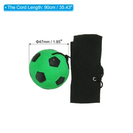 PATIKIL 1.9 Inch Sports Wrist Ball, Soccer Rubber Rebound Wristband Wrist Return Ball Sport on a String for Exercise Play, Fluorescent Green