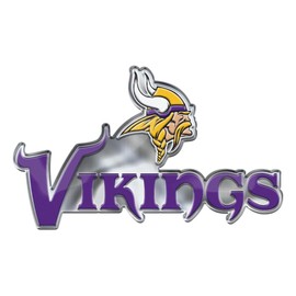 Fanmats 60604: Minnesota Vikings Heavy Duty Aluminum Embossed Color Emblem - Alternate