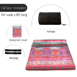 MAXYOYO Full Size Futon Mattress Floor Bed, Japanese Floor Mattress Foldable Mattress Floor Couch Portable Bed Sleeping Mat Mattress Pad Soft Mattress Topper, Bohemian B