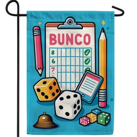 America Forever Classic Bunco Scorecard Garden Flag, 12.5 x 18 inch Double Sided, Game Night Banner, Dice Party Decor, Social Entertainment Flag