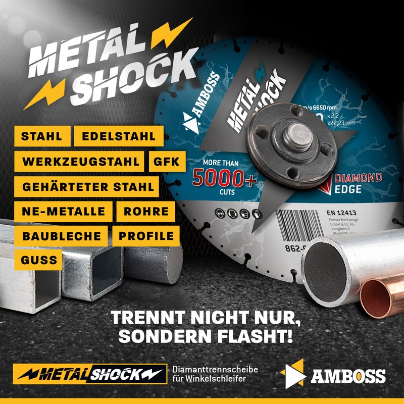 Anvil Diamond Cutting Disc Metal Shock 5000+ for Metal/Steel/Stainless Steel