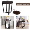 Tangkula Round End Table, 2-Tier Metal Sofa Table with Storage