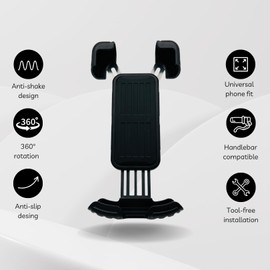 Phone Holder for Bike, Phone Mount for Bike, Bike Phone Holder Handlebar, Cell Phone Holder – 360° Rotation, Anti-Slip, Quick Release, Fits All Smartphones.