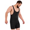 ROAR-INT Black Men's Wrestling Vest - Singlet for Powerlifting and
