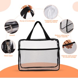 XEWEA Clear Travel Toiletry Bags, 3 Pack TSA Approved Transparent Makeup Bags for Men Women, Large Waterproof PVC Organizer Kit with Zipper for Toiletries Airline Travel Essentials,Toy Storage Pouch