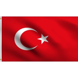 DMSE Republic of Turkey Turkish Türk bayrağı Flag 2X3 Ft Foot 100% Polyester 100D Flag UV Resistant