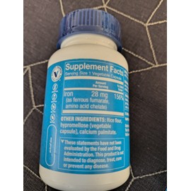 The Vitamin Shoppe Iron 28mg 100 Vegetable Capsules Bb 6/30/26 - Lot Of 2