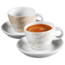 Ritzenhoff & Breker Cornello Espresso Set, 2 Cups & 2 Saucers, Cream, 80ml