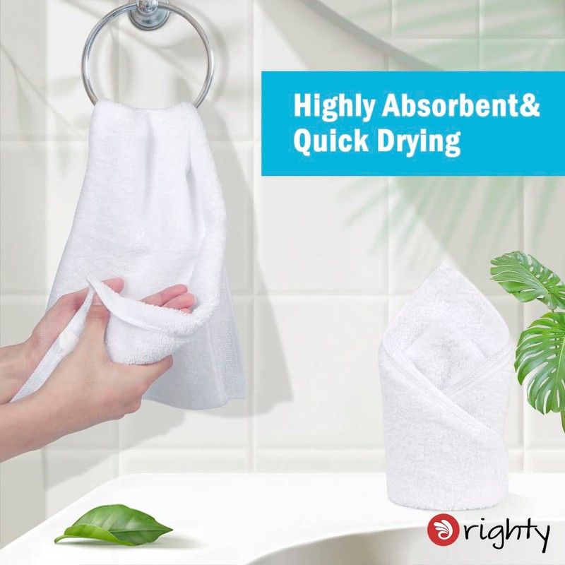 Orighty 6-Pack White Hand Towels - Quick Drying & Absorbent