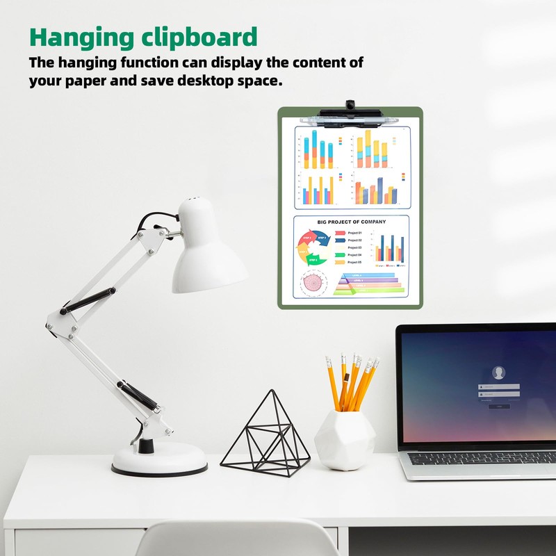 FRETONBA Clipboard with Pen Holder, 2 Pack Plastic Clipboard with