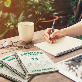 Teling 4 Pack Cute Retro Spiral Notebooks Aesthetic Notebook Spiral Journal with Lined Paper 8.3 x 5.8 Inspirational Spiral Notebook with College Ruled Pages for Women Supplies 120 Page