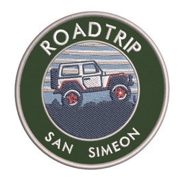 Roadtrip! San Simeon, California Embroidered DIY Iron on or Sew-on Decorative Patch Badge Emblem Appliques ~ Explore Wander Adventure Souvenir Series