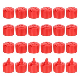 PATIKIL 24 Pcs 24/410 Flip Bottle Top Dispensing Caps, Plastic Squeeze Bottles Dispensing Cap Spout Flip Replacement Top for Shampoo Moisturizer, Red