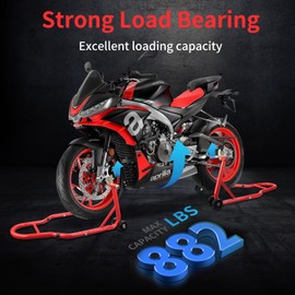 ‌FurnishGlory ‌Motorcycle Stand Front‌ & ‌Motorcycle Lift‌ Combo 882LBS ‌Motorcycle Jack‌ - Universal Fit for Sport/Dirt Bikes (Yamaha/Honda/Kawasaki), Garage/Home/Driveway Use by Mechanics/Riders