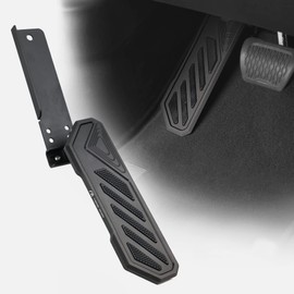 SHEAM Dead Pedal Driver Foot Rest Pad - Left Side Kick Panel Adjustable Anti-Slip Thickened No Drilling Fit for 2018-2025 Jeep Wrangler JL JLU 4XE Gladiator JT(Black,1 Pack)