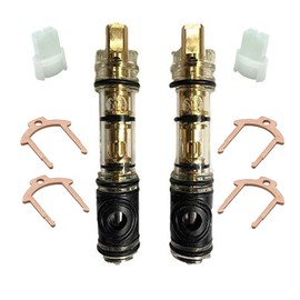 1225 1225B Dual-Seal Cartridge Replacement Kit (2 Pack) Compatible with Moen Single Handle Faucets/Showers, Brass Internal Shaft